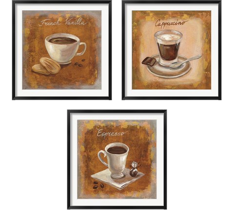 Coffee Time on Wood 3 Piece Framed Art Print Set by Silvia Vassileva