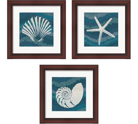 Sea Glass 3 Piece Framed Art Print Set by Wild Apple Portfolio