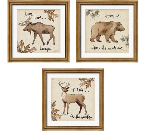 Lodge Life 3 Piece Framed Art Print Set by Anne Tavoletti