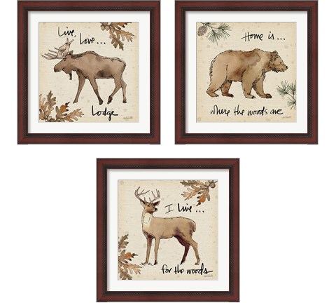 Lodge Life 3 Piece Framed Art Print Set by Anne Tavoletti