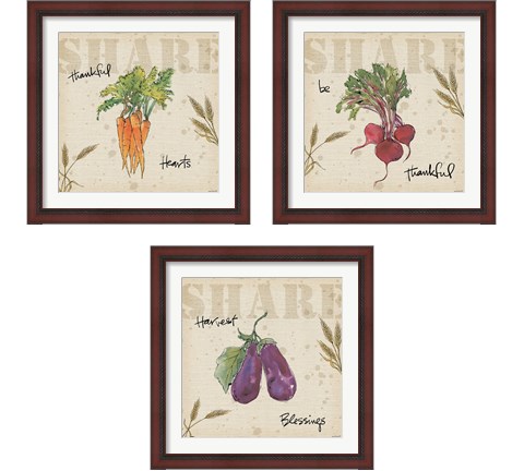 Farmers Feast Harvest 3 Piece Framed Art Print Set by Anne Tavoletti