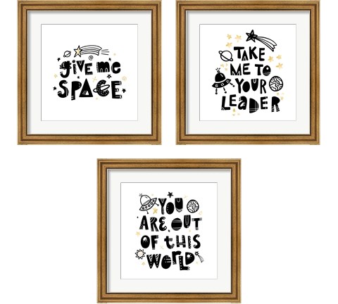 Give Me Space 3 Piece Framed Art Print Set by Noonday Design