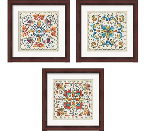 Mediterranean Flair  3 Piece Framed Art Print Set by Daphne Brissonnet