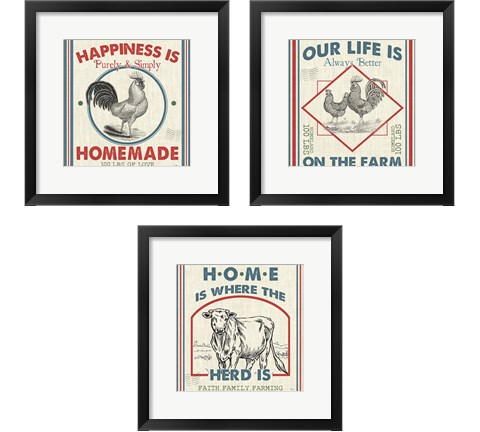 Sweet Farmhouse 3 Piece Framed Art Print Set by Pela Studio