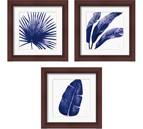 Welcome to Paradise Indigo 3 Piece Framed Art Print Set by Janelle Penner