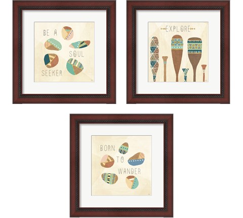 Outdoor Geo 3 Piece Framed Art Print Set by Veronique Charron