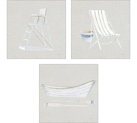 Serene Seaside Tan 3 Piece Art Print Set by James Wiens