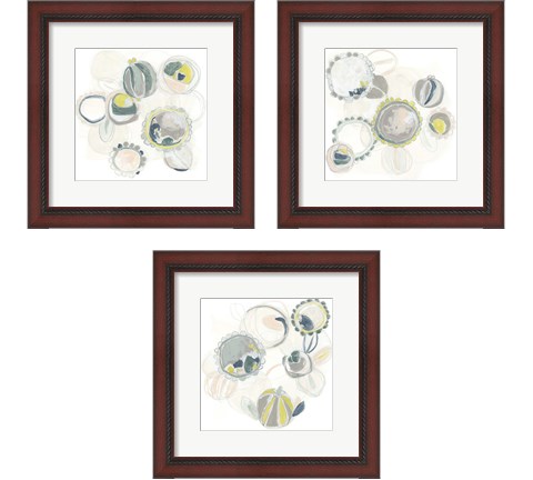 Floral Scumble 3 Piece Framed Art Print Set by June Erica Vess