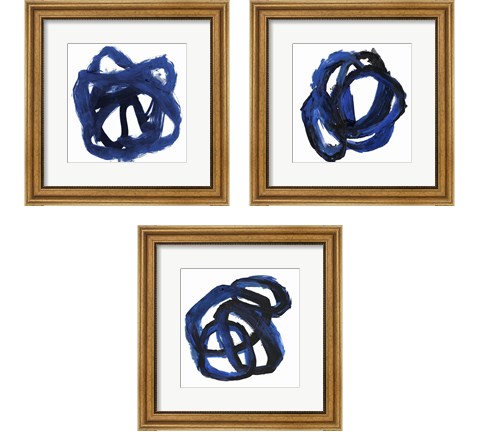 Eternal Indigo 3 Piece Framed Art Print Set by Posters International Studio