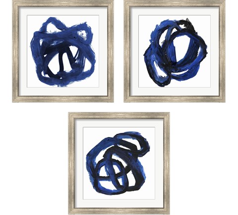 Eternal Indigo 3 Piece Framed Art Print Set by Posters International Studio