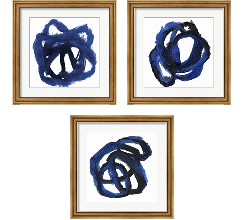 Eternal Indigo 3 Piece Framed Art Print Set by Posters International Studio