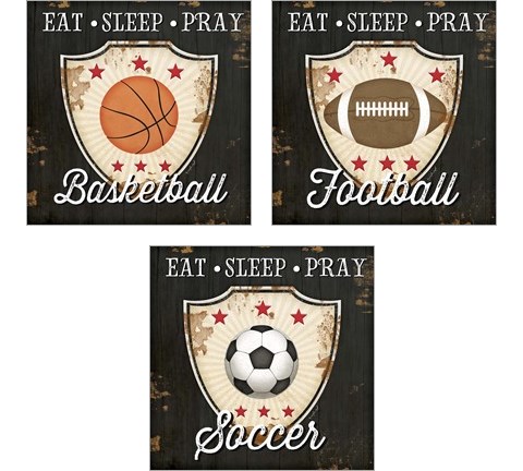 Eat, Sleep, Pray 3 Piece Art Print Set by Jennifer Pugh