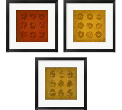 All Lined Up Fruits 3 Piece Framed Art Print Set by Lanie Loreth