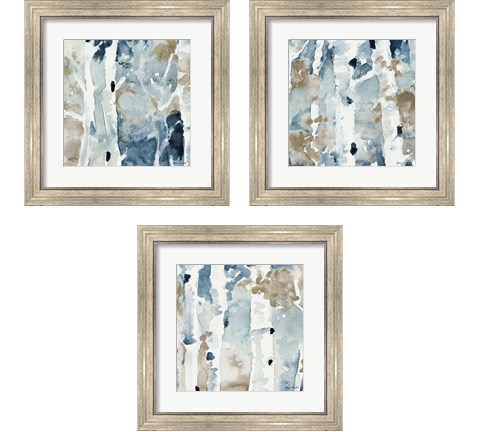 Blue Upon the Hill Square 3 Piece Framed Art Print Set by Lanie Loreth