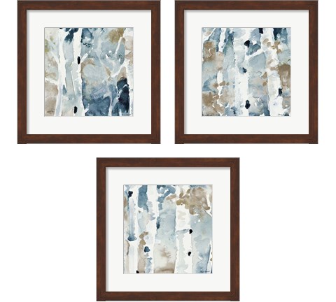 Blue Upon the Hill Square 3 Piece Framed Art Print Set by Lanie Loreth