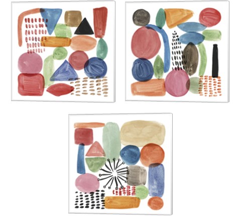 Colour Code 3 Piece Canvas Print Set by Melissa Wang