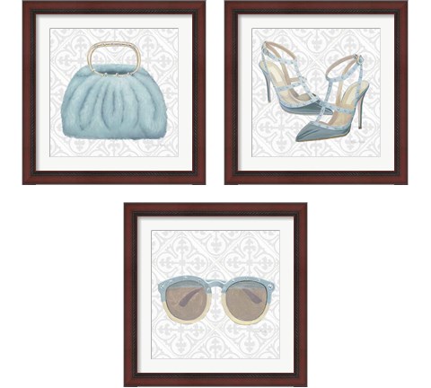 Must Have Fashion Gray White 3 Piece Framed Art Print Set by Emily Adams