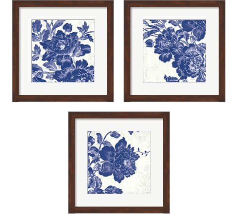 Toile Roses 3 Piece Framed Art Print Set by Sue Schlabach