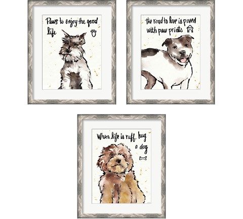 Strike a Paws 3 Piece Framed Art Print Set by Anne Tavoletti