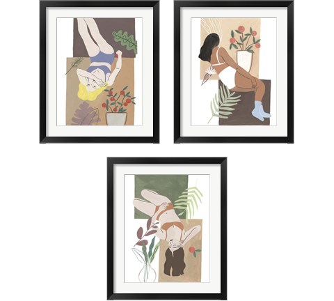 Lying Woman 3 Piece Framed Art Print Set by Melissa Wang