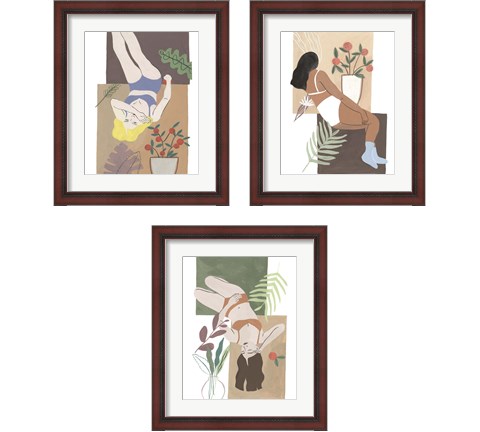 Lying Woman 3 Piece Framed Art Print Set by Melissa Wang