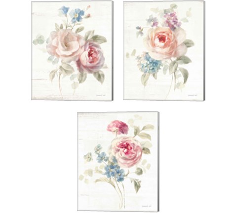 Cottage Garden 3 Piece Canvas Print Set by Danhui Nai