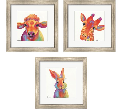 Cheery Animals 3 Piece Framed Art Print Set by Britt Hallowell