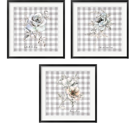 Sketchbook Garden Checker 3 Piece Framed Art Print Set by Danhui Nai