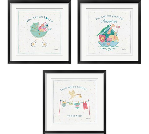 Happy Baby 3 Piece Framed Art Print Set by Farida Zaman