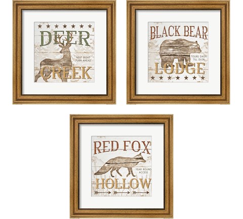 Cabin Lodge 3 Piece Framed Art Print Set by Jennifer Pugh