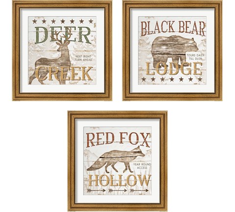 Cabin Lodge 3 Piece Framed Art Print Set by Jennifer Pugh