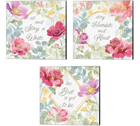 Springtime Bloom 3 Piece Canvas Print Set by Beth Grove