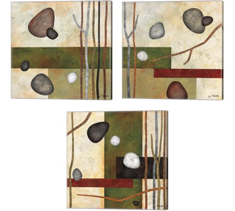 Sticks and Stones 3 Piece Canvas Print Set by Glenys Porter