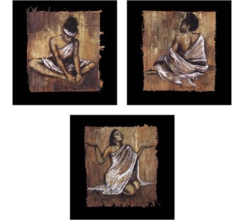 Soulful Grace 3 Piece Art Print Set by Monica Stewart