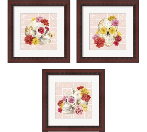 Fiesta de la Vida Muertos 3 Piece Framed Art Print Set by Grace Popp