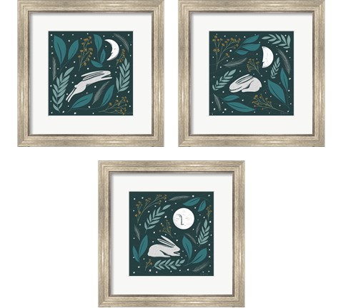 Sweet Dreams Bunny 3 Piece Framed Art Print Set by Becky Thorns