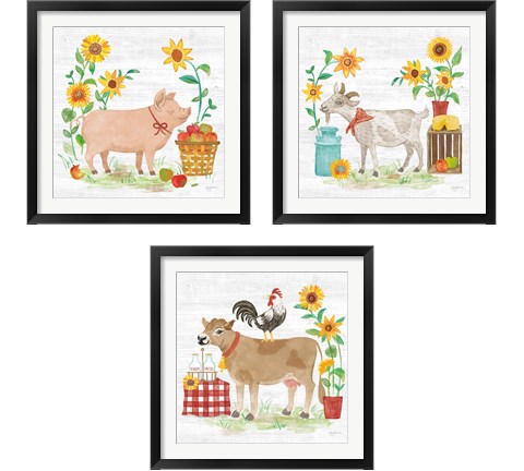 Farm Market  3 Piece Framed Art Print Set by Mary Urban