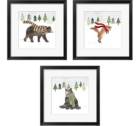 Woodland Christmas 3 Piece Framed Art Print Set by Victoria Borges