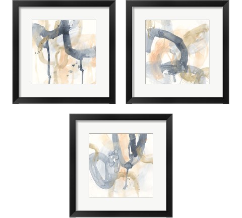 Liquid Blueprint 3 Piece Framed Art Print Set by June Erica Vess