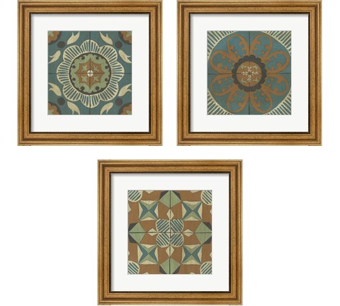 Fraser Tile 3 Piece Framed Art Print Set by Chariklia Zarris