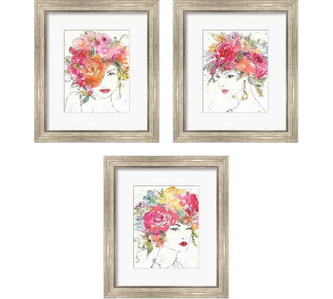 Floral Figures 3 Piece Framed Art Print Set by Anne Tavoletti