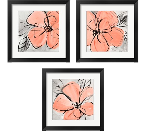 Cafe Rose 3 Piece Framed Art Print Set by Lanie Loreth