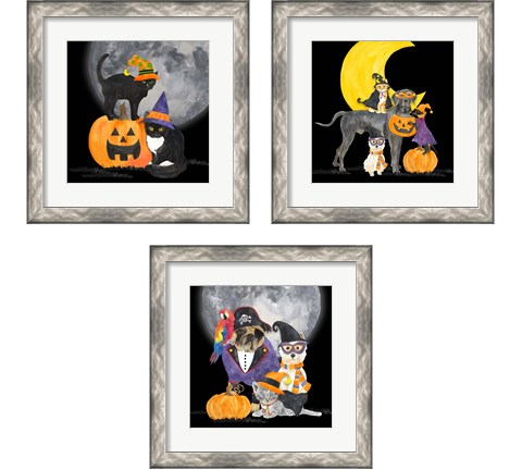 Fright Night Friends 3 Piece Framed Art Print Set by Tara Reed