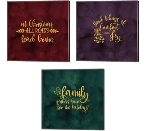 All that Glitters for Christmas 3 Piece Canvas Print Set by Tara Reed