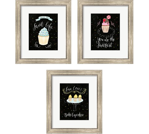 Sweet Life Dark 3 Piece Framed Art Print Set by Jenaya Jackson