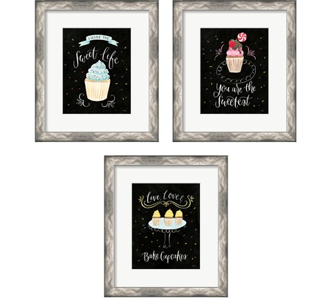 Sweet Life Dark 3 Piece Framed Art Print Set by Jenaya Jackson