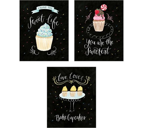 Sweet Life Dark 3 Piece Art Print Set by Jenaya Jackson