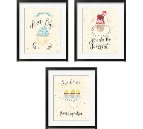 Sweet Life  3 Piece Framed Art Print Set by Jenaya Jackson