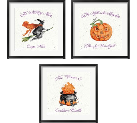 Phantoms of the Night Color 3 Piece Framed Art Print Set by Anne Tavoletti