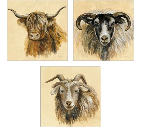 Highland Animal 3 Piece Art Print Set by Silvia Vassileva